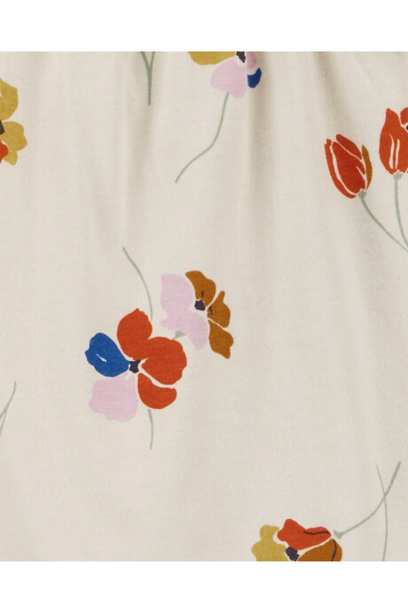 Set dos piezas de algodón, calza y blusa, diseño floral Sin color