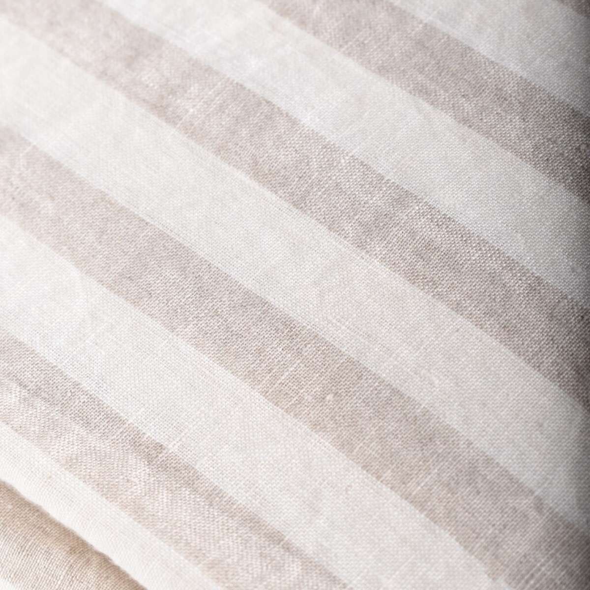 Juego de Sábanas Lino Lavado y Algodón Percal 165 grs King - Lino a rayas 