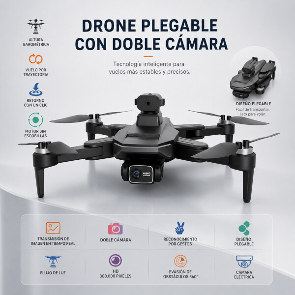 Drone Profesional Con 2 Cámaras 1080p Hd + Control Y Estuche DRONE 2 CAMARAS 80-88