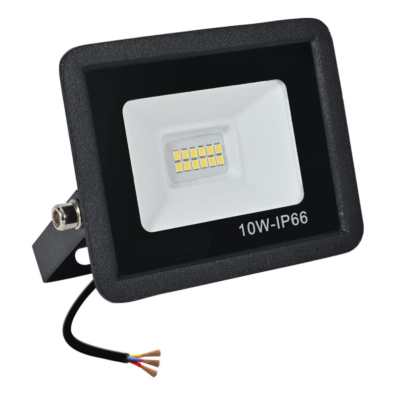 Reflector Foco Led 10w Luz Fria Exterior Ip66 Negro