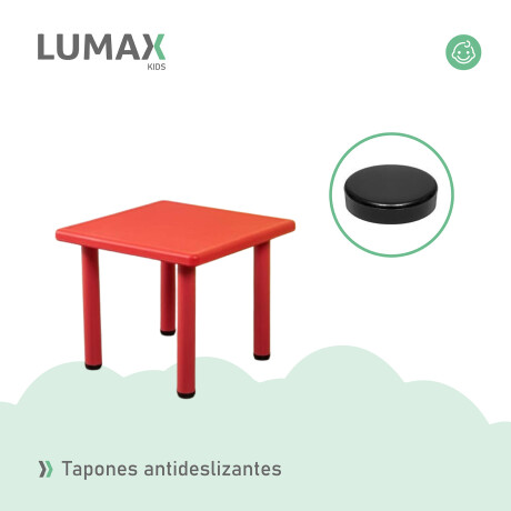 Mesa Cuadrada de Plástico y Metal para Niños 60x60cm Rojo