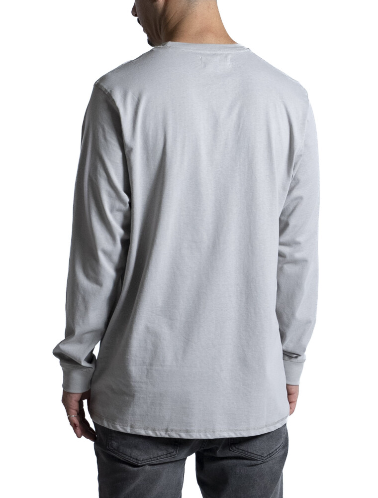 Remera Manga Larga Algodón Gris Claro