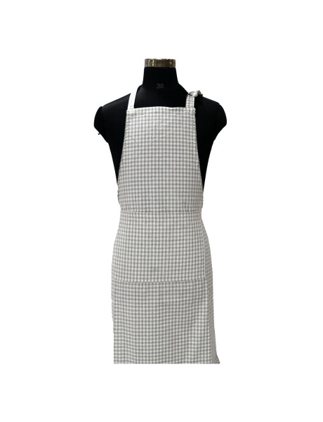 DELANTAL ALGODÓN 60X85CM CUADROS GRIS DELANTAL ALGODÓN 60X85CM CUADROS GRIS