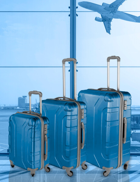 Set de 3 valijas de viaje rígidas Arye con ruedas Azul Claro