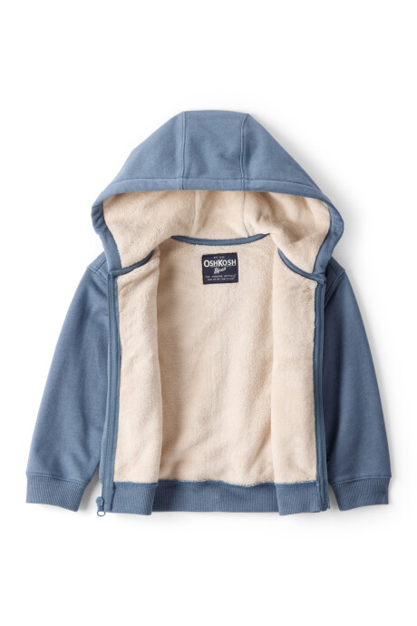 Campera de algodón, con forro polar y logo Sin color