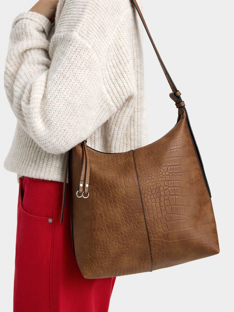 Bolso De Hombro Con Grabado Animal camel