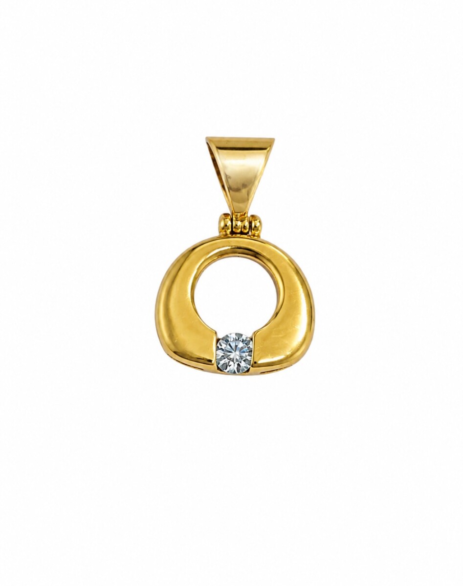 Colgante en Oro con piedra Agua marina 