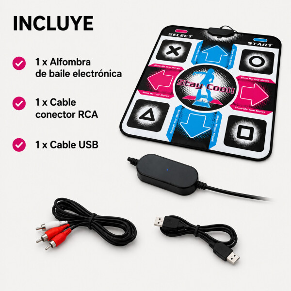 Alfombra De Baile Para Tv Pc Juego Precargado Musical Niños Color Negro
