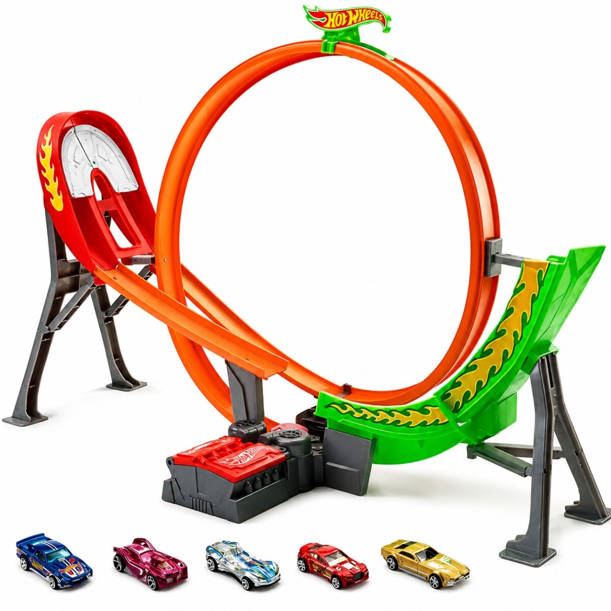 Pista de Autos Hot Wheels Stunt de Carreras Turbo 