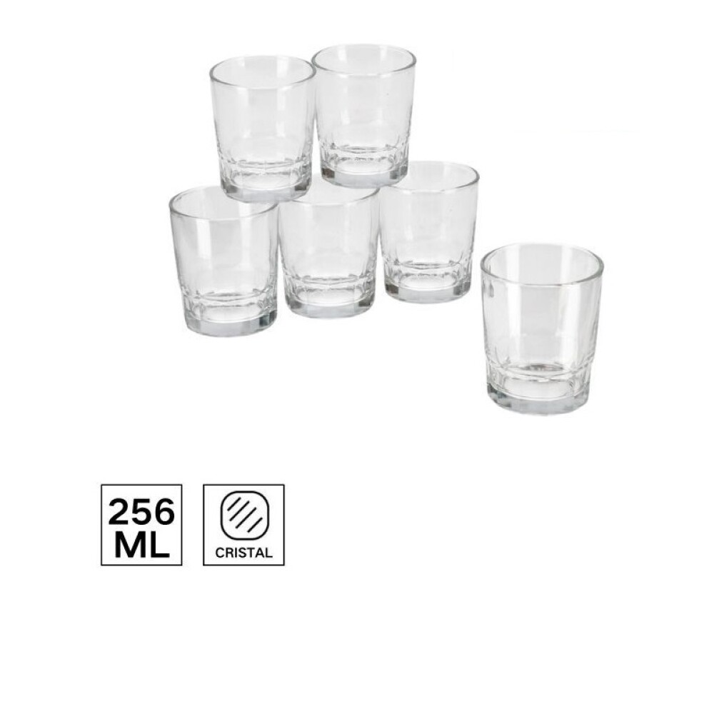 Set de 6 Vasos de Cristal Lisbon 256 ml para Agua GE VASO AGUA X 6 LISBON 256 ML - CRISTAL