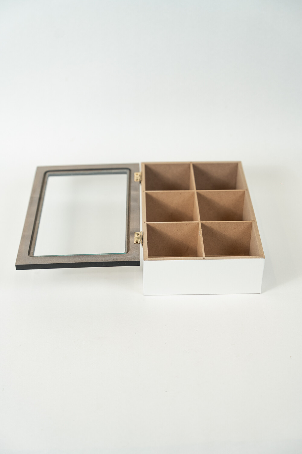 Caja Para Té Aryel, 6 Separaciones. Negro