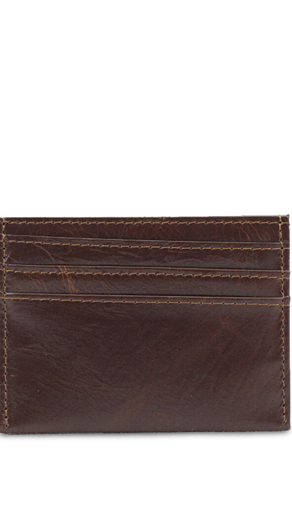 PORTA TARJETAS AMMIT CUERO MARRON