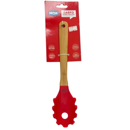 CUCHARA PARA PASTA MOR SILICONA ROJO