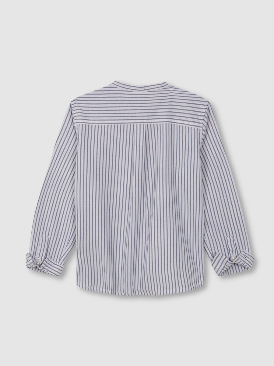 Camisa Oxford Rayas Petroleo Claro