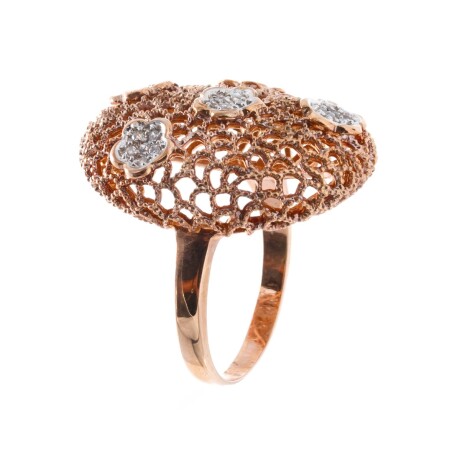 Anillo de plata 925 con baño de oro rosado. Anillo de plata 925 con baño de oro rosado.