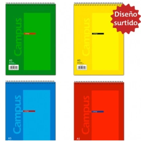 BLOCK CAMPUS 80 HOJAS A5 TAPA FLEXIBLE RAYADO C/ESPIRAL CONTRATAPA DURA BLOCK CAMPUS 80 HOJAS A5 TAPA FLEXIBLE RAYADO C/ESPIRAL CONTRATAPA DURA