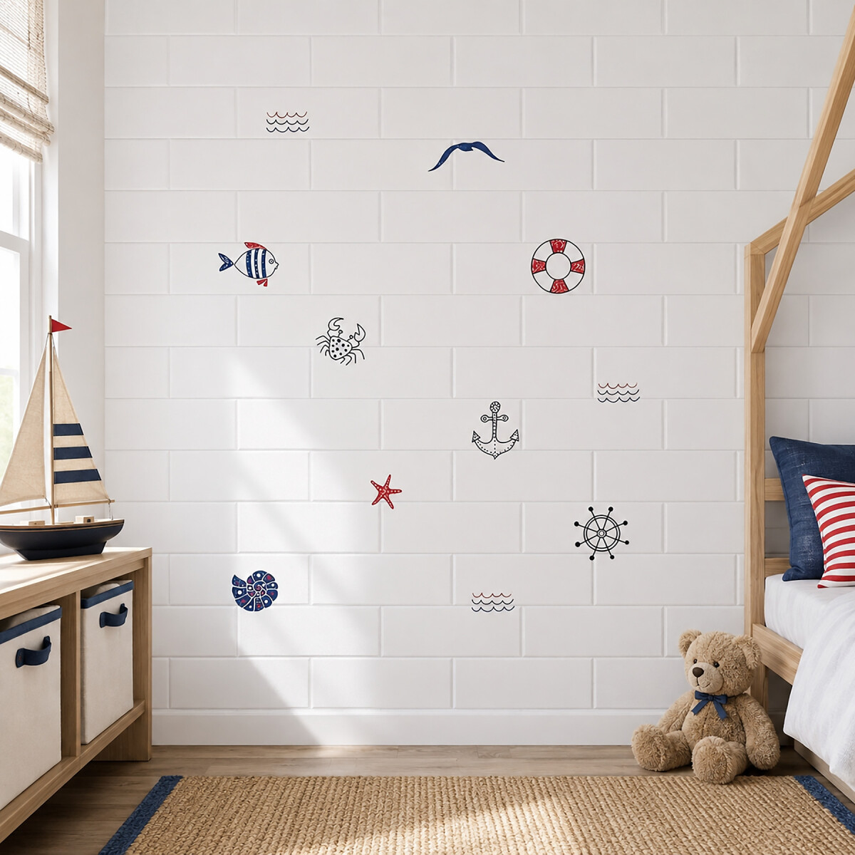Revestimiento Autoadhesivo Pared Infantil X40 Calidad - Variante Nautico 