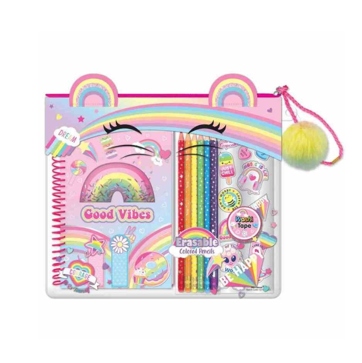 Libro Diario Luminoso para Niños – Incluye Lápices y Stickers 