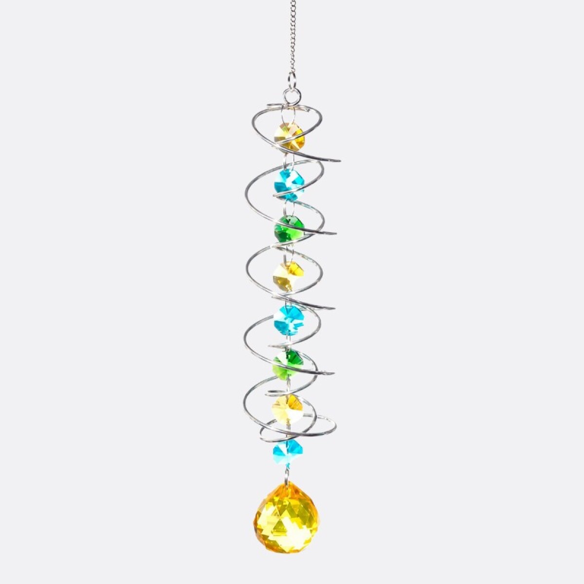 Atrapasol En Espiral De Cristal Varios Colores - Amarillo 