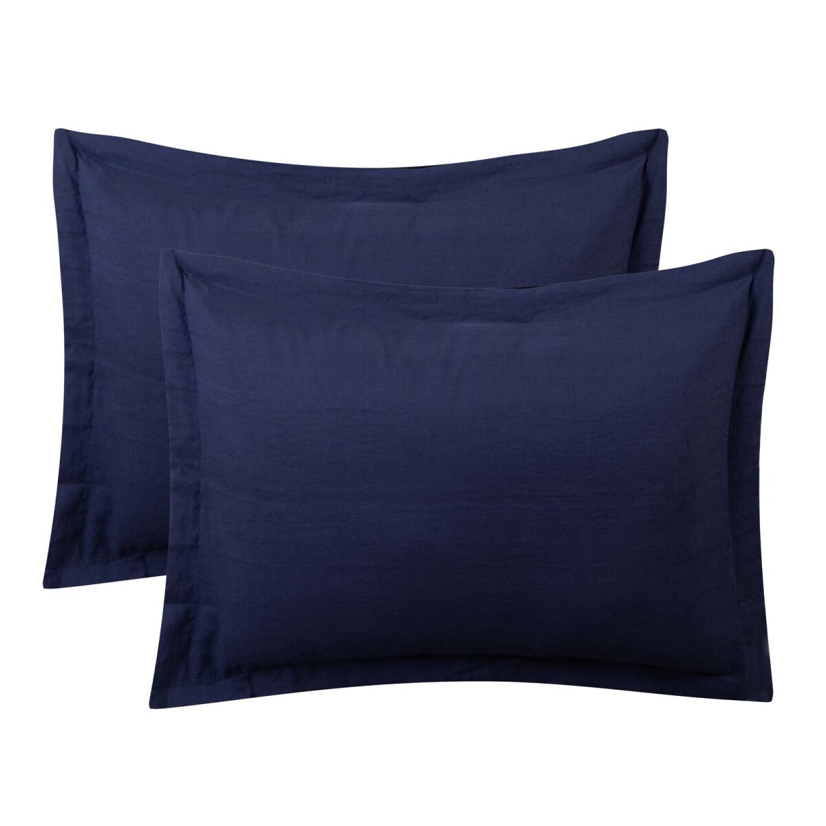 SET FUNDAS ALMOHADA - LINO-Y-ALGODON AZUL LINEN COTTON MARINO 