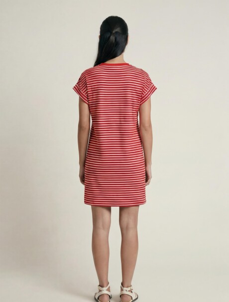 VESTIDO CORTO DE MANGA CORTA ROJO