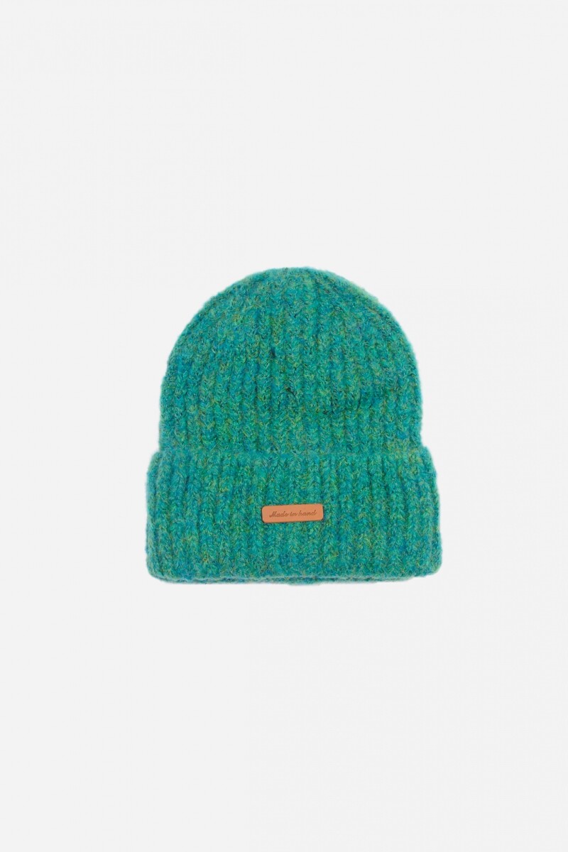 Gorro tejido jaspeado VERDE