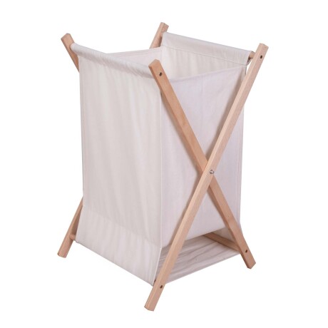 CESTO P/ROPA PLEGABLE BAMBU NATURAL-BEIGE BAMBÚ Y TELA