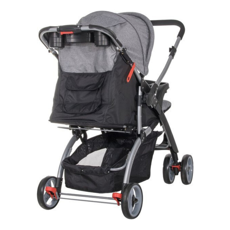 Coche Carriola Para Paseo De Bebe Plegable 3 Posiciones Gris Claro