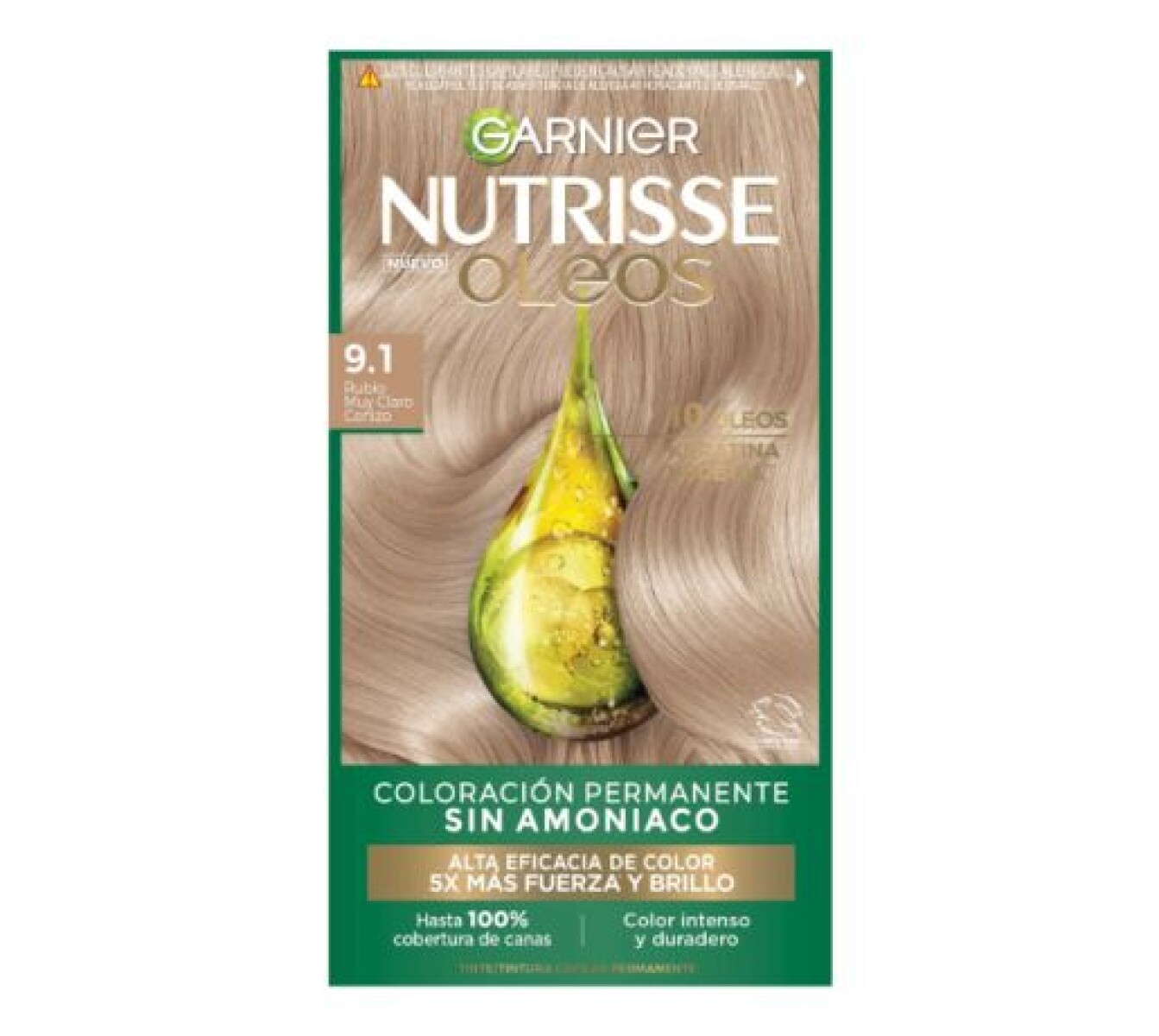 Garnier Nutrisse oleos Sin amoníaco - 9.1 Rubio Muy Claro cenizo 
