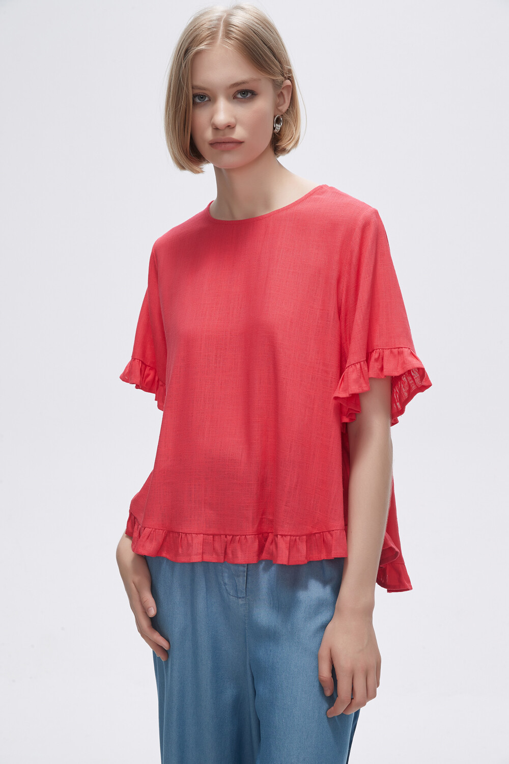 Blusa Abbas Rojo Coral