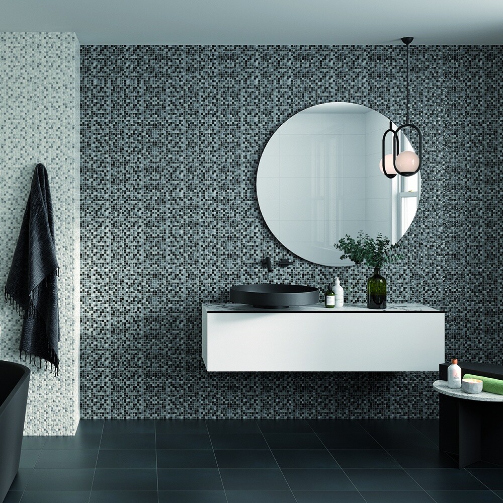 REVESTIMIENTO DECORADO ANDROS NEGRO "A" 25X50 CM Revestimiento Decorado Andros Negro "a" 25x50 Cm