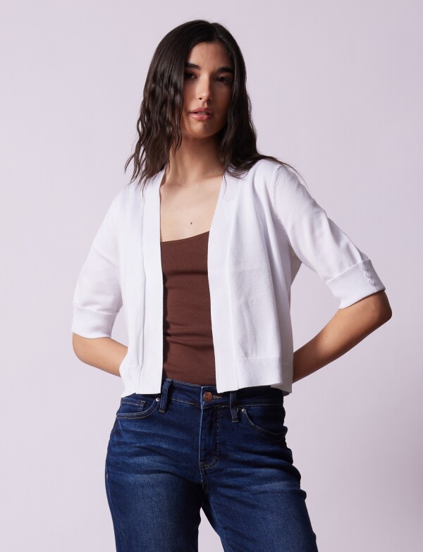 Cardigan Puño Botones BLANCO