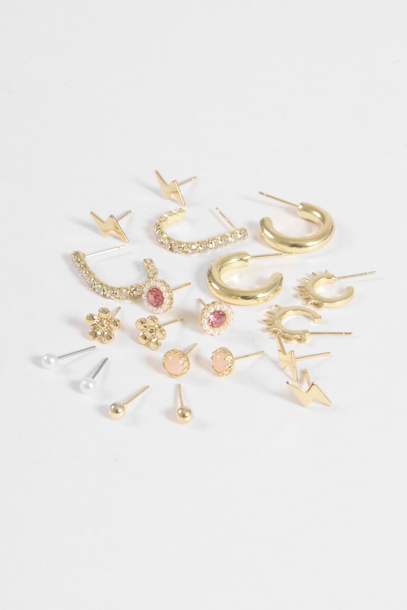 Set de 10 pins variados dorado