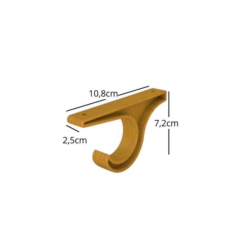 Set x2 soporte de techo simple 28mm x 19mm MARRON CLARO