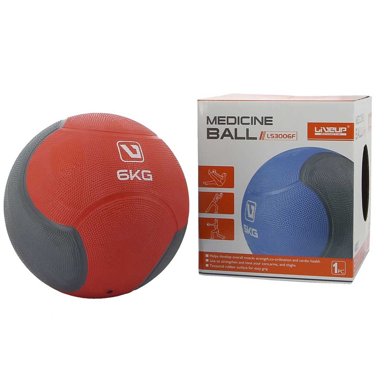 Live Up Medicine ball 6 kg - Rojo 