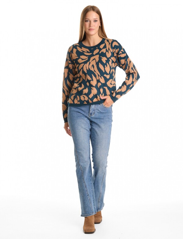 Buzo Animal Print MULTI/AZUL