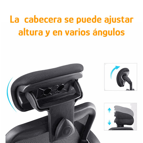 Set X4 Sillas Escritorio Reclin Apoyacabezas Alt Ajustable Negro