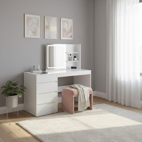 TOCADOR 4 CAJONES - ESPEJO CON LUZ TOCADOR 4 CAJONES - ESPEJO CON LUZ