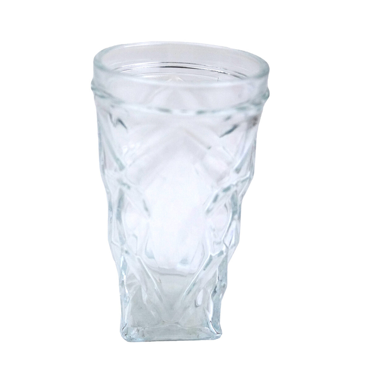 VASO VIDRIO LABRADO BASE CUADRADA 