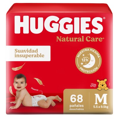 Pañales Huggies Natural Care Talle M 68 Uds. Pañales Huggies Natural Care Talle M 68 Uds.