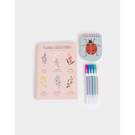 Set De Librería En Cartera De Mesh Rosa Claro