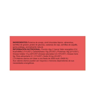 Barra de Proteína 45gr Caja x16 Punto Sano Frutilla