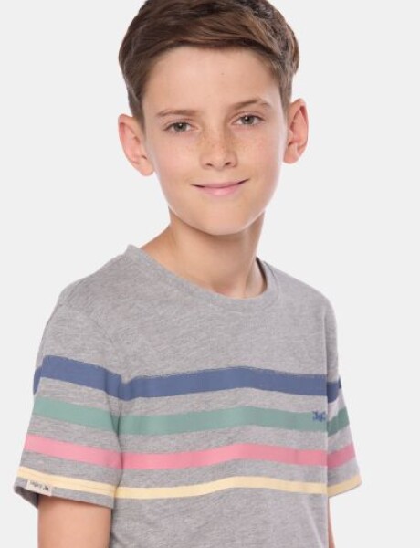 REMERA RAYADA Gris