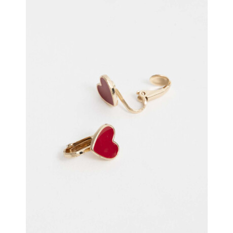 Aros Clips Esmaltado Dorado