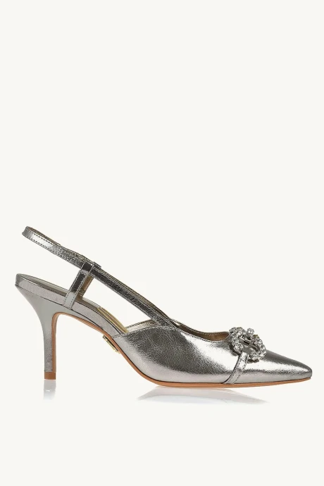 Stiletto Bajo Aurora Plateado
