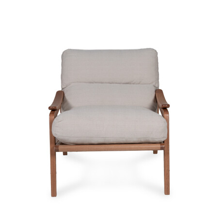 Butaca con Puff Brazia - Tela Rústica 218-G2 (Cruda)