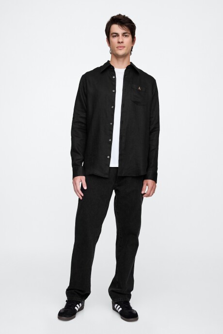 Camisa De Lino Oso Brannan Hombre Black 1