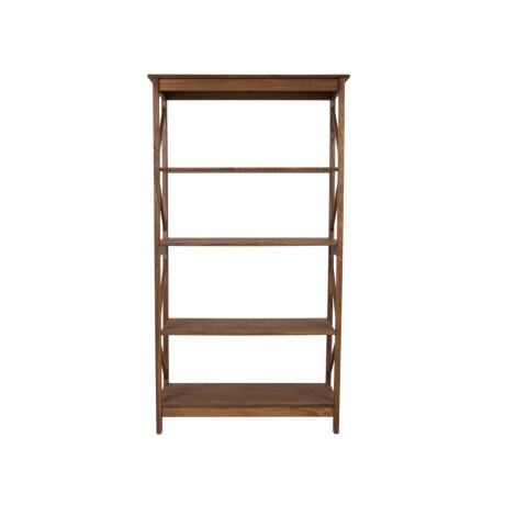 Biblioteca Estanteria Linea Open Rustico Hogar Nogal