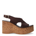 Sandalias de Mujer Bottero con Plataforma de Corcho Marrón Café