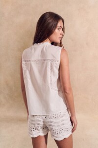 Blusa Bordada Off White